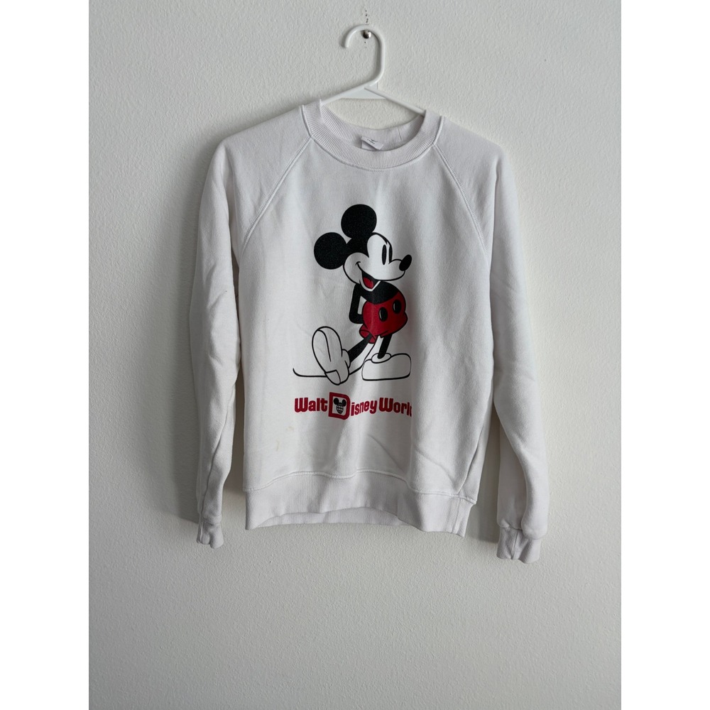 Disney Mickey Mouse Walt Disney World White Raglan Sweatshirt XS